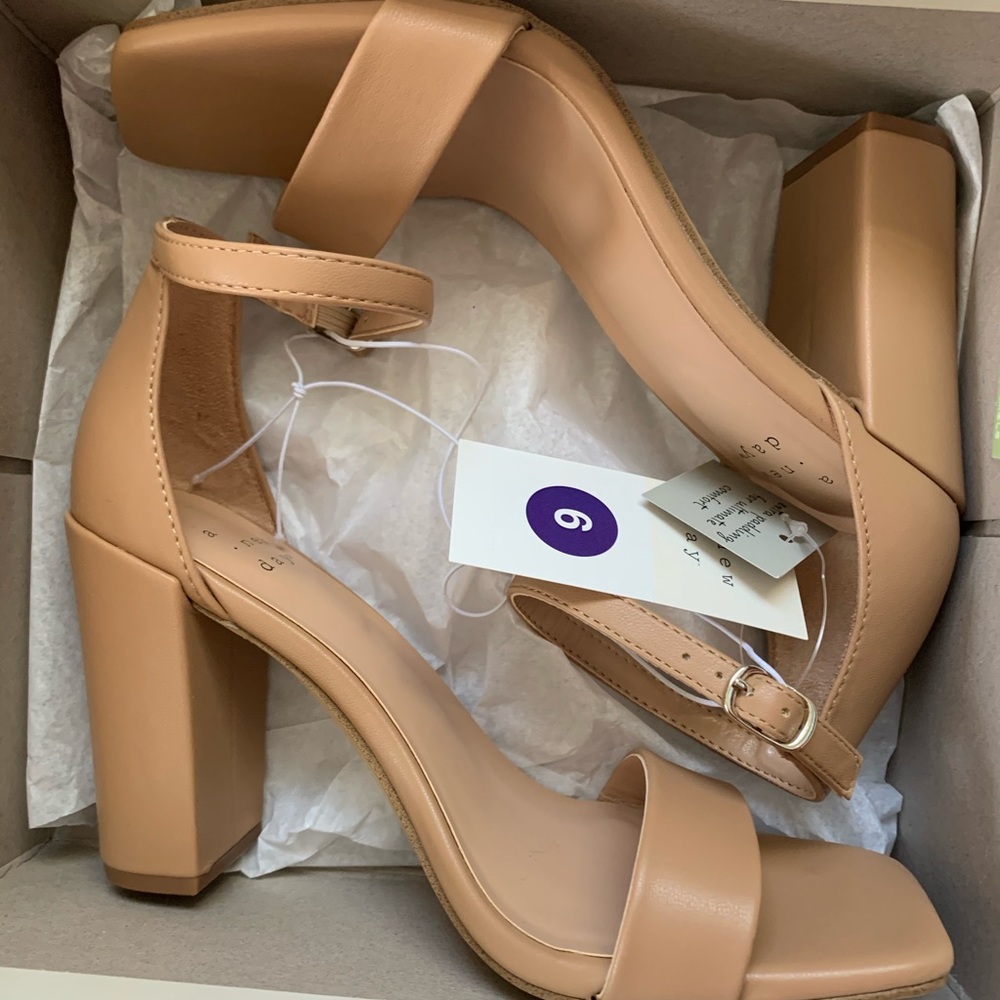 Tan Block Heels